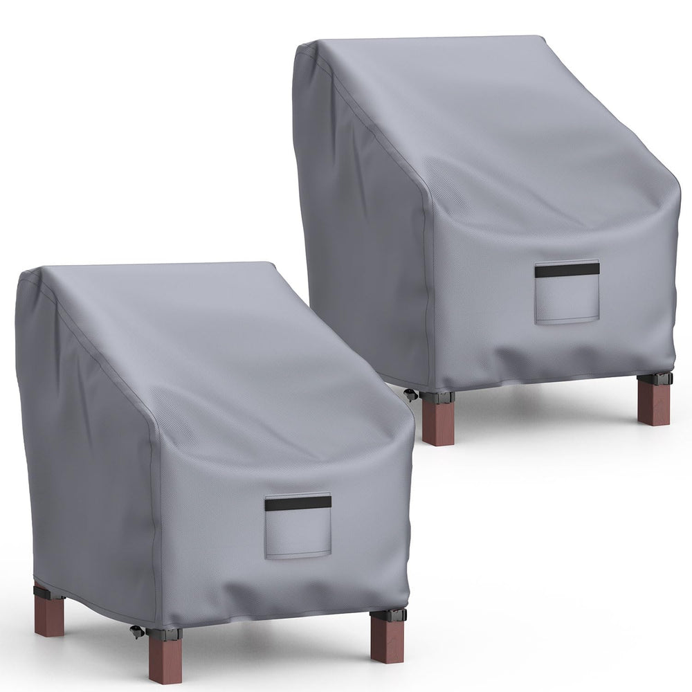 Mrrihand Patio Chair Cover grey fabric front view