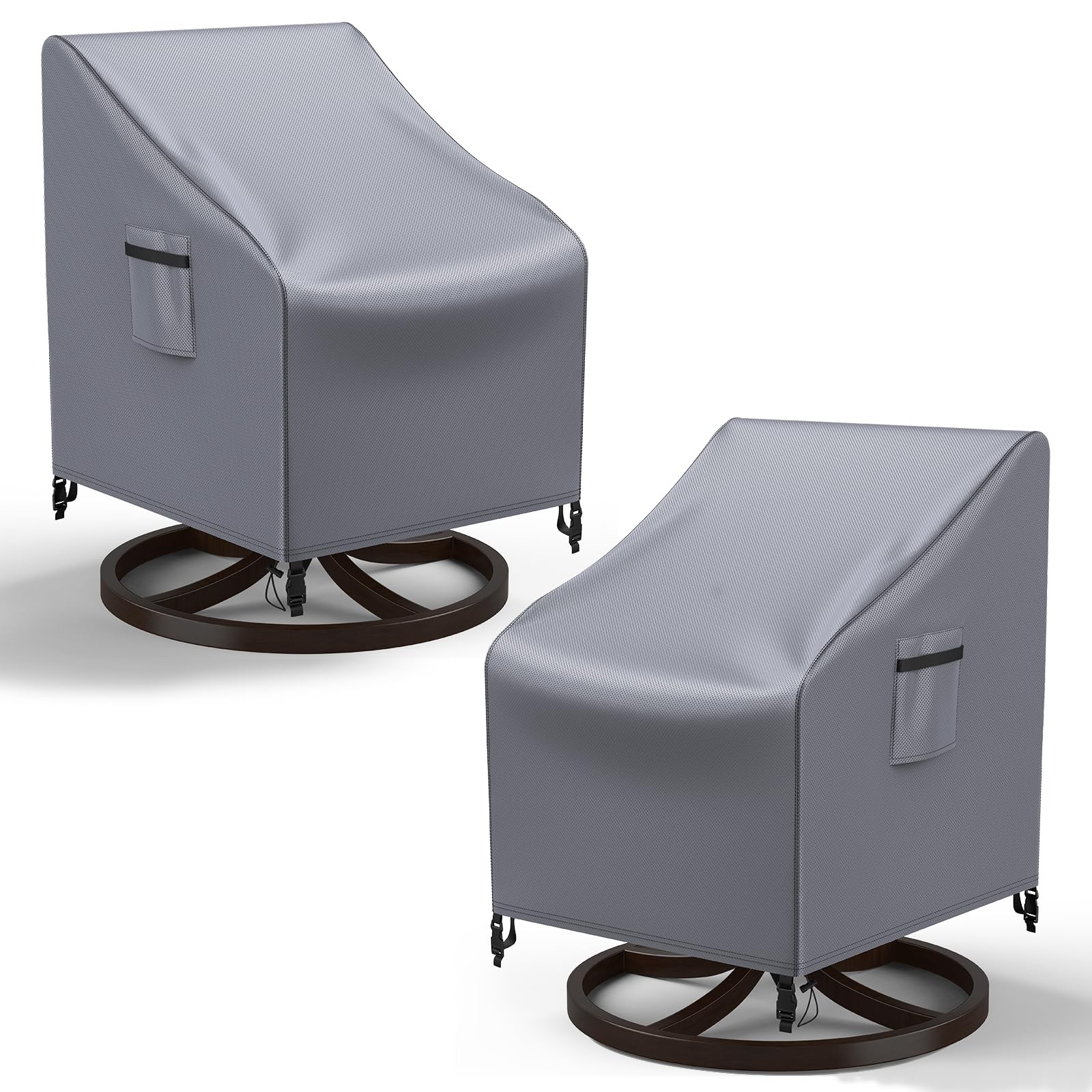 Mrrihand patio chair cover in grey, front view