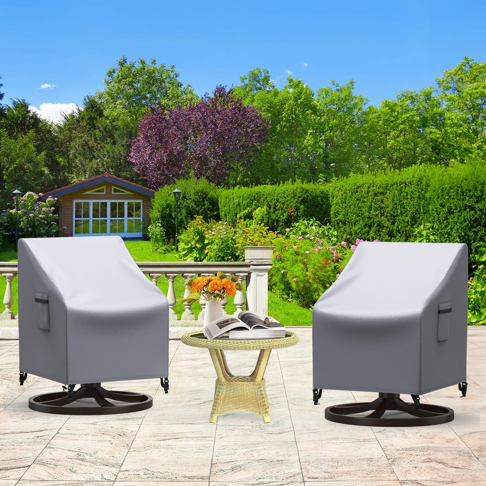 Mrrihand patio chair cover on a rocking chair outdoors
