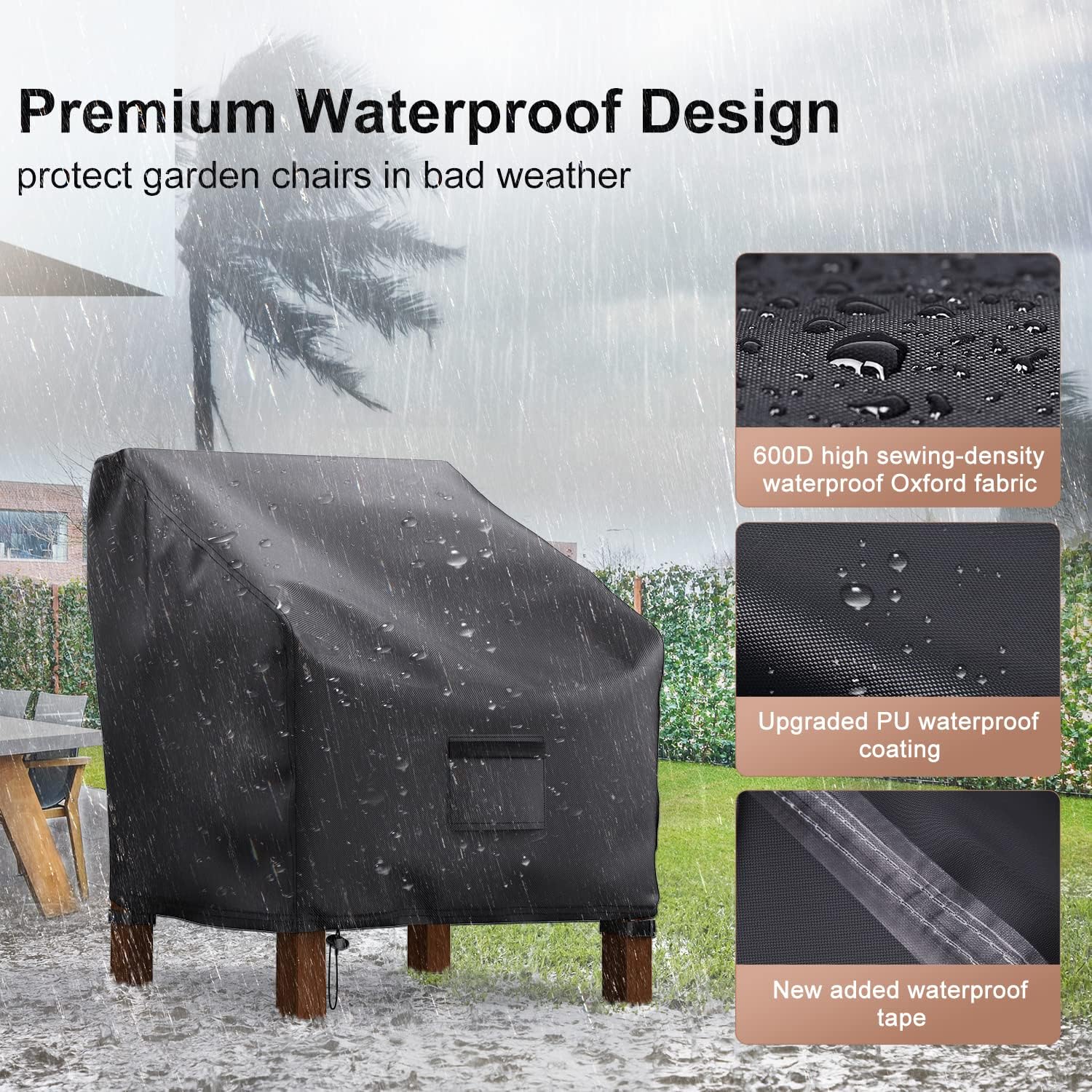 Mrrihand patio chair cover on outdoor chair