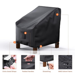 Mrrihand patio chair cover secured with click-close straps