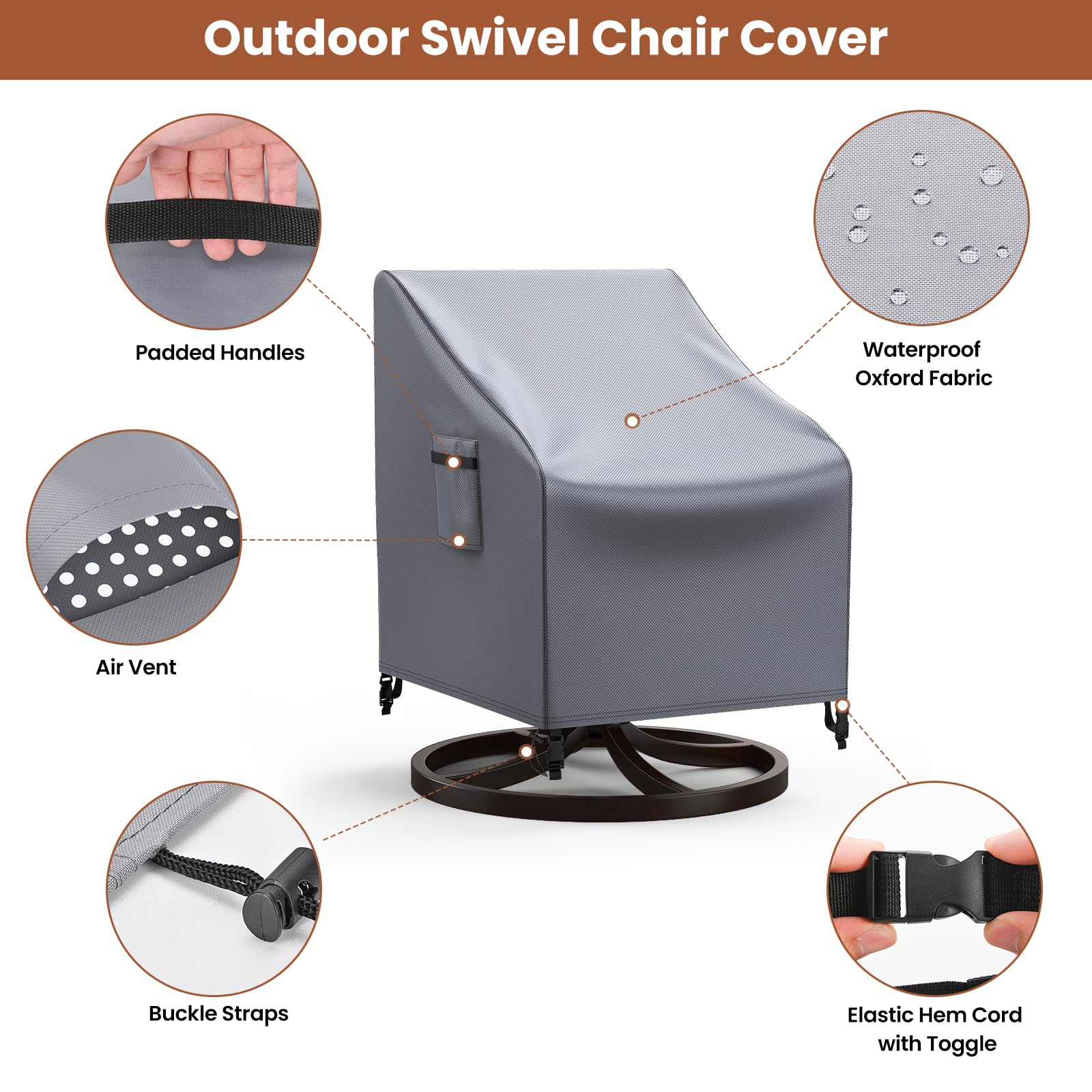Mrrihand patio chair cover with air vent detail