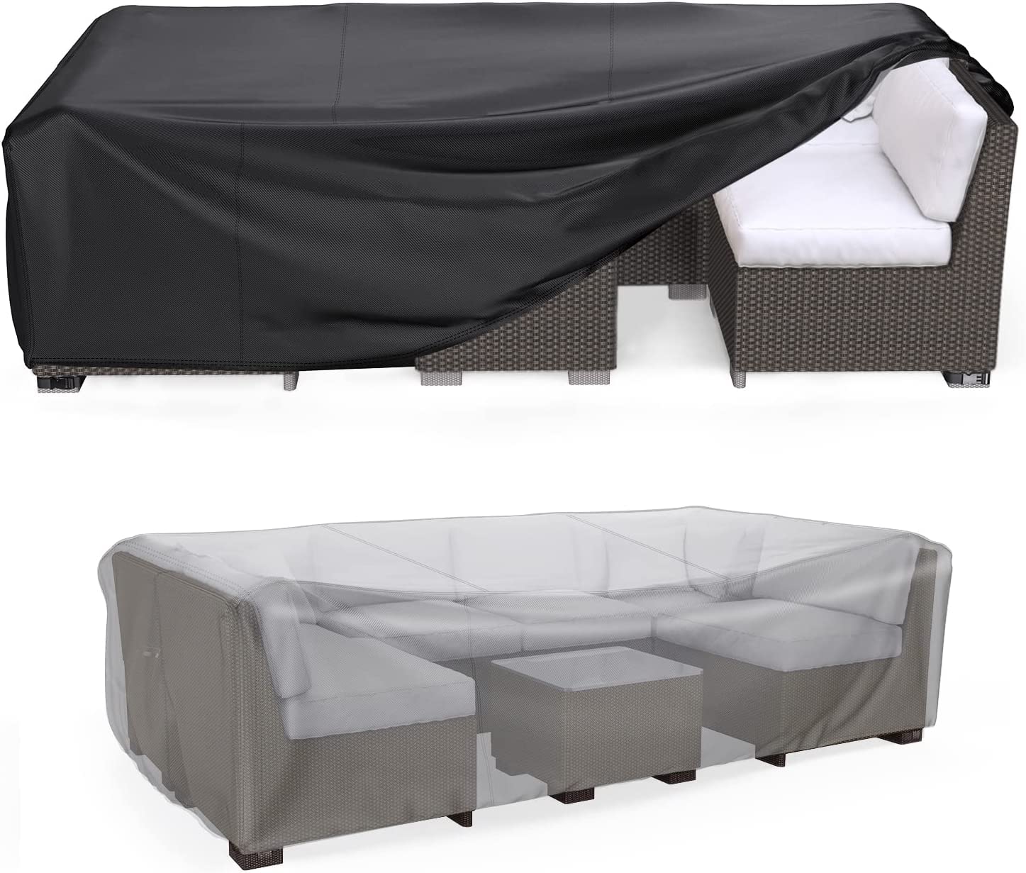 Mrrihand patio furniture cover in black, front view