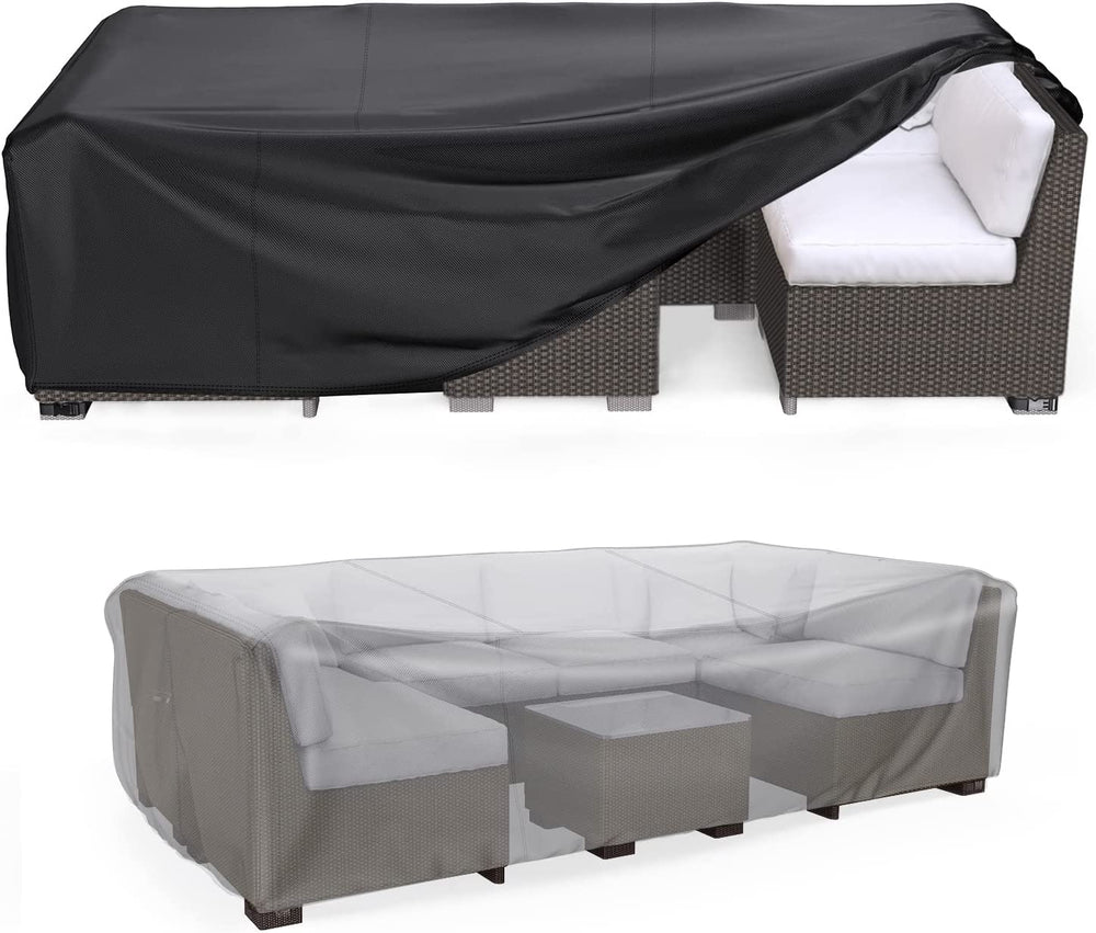 Mrrihand patio furniture cover in black, front view
