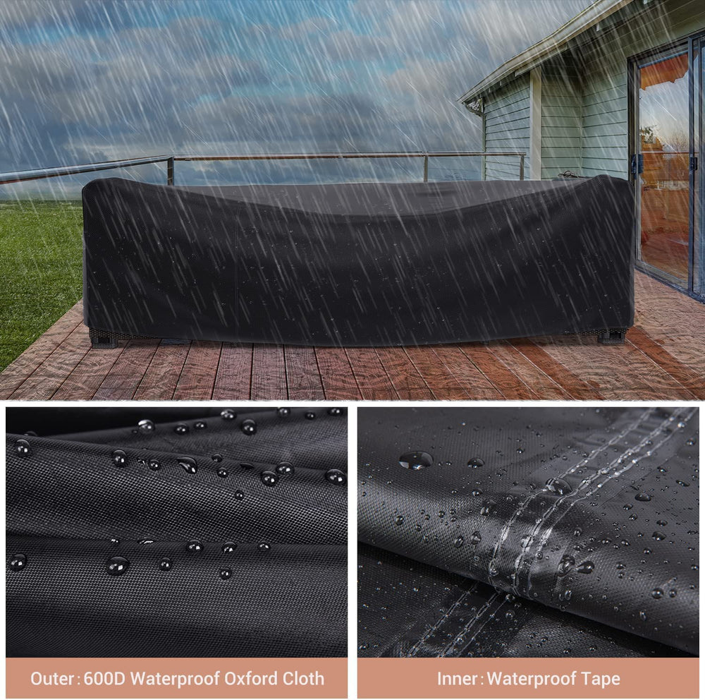 Mrrihand patio furniture cover with click-close straps