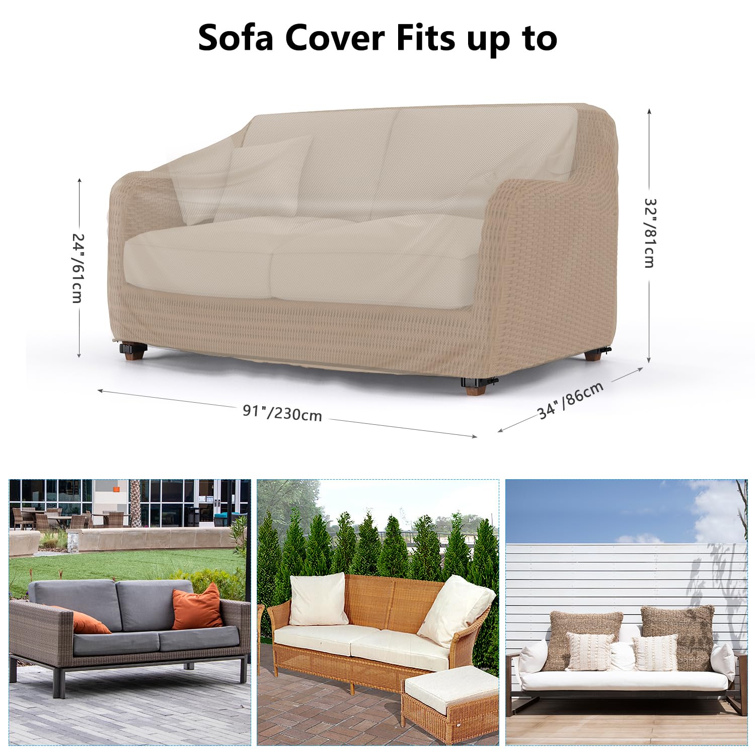 Mrrihand patio sofa cover with air vent design