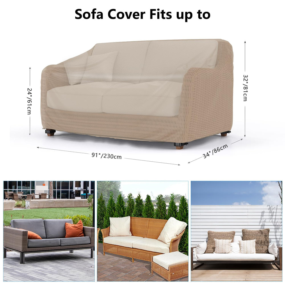 Mrrihand patio sofa cover with air vent design