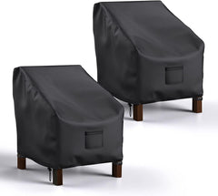 Mrrihand waterproof patio chair cover front view in black