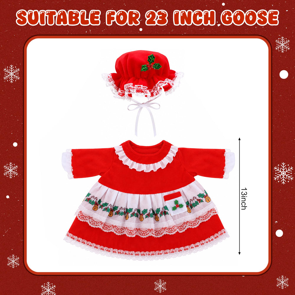 Mrs. Claus Goose Outfit with festive print details