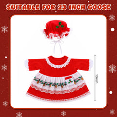 Mrs. Claus Goose Outfit with festive print details