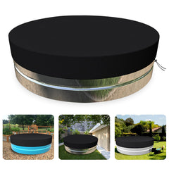 MRWiZMS Stock Tank Pool Cover 10ft Black front view