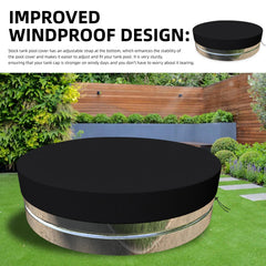 MRWiZMS Stock Tank Pool Cover in use on a round tank pool