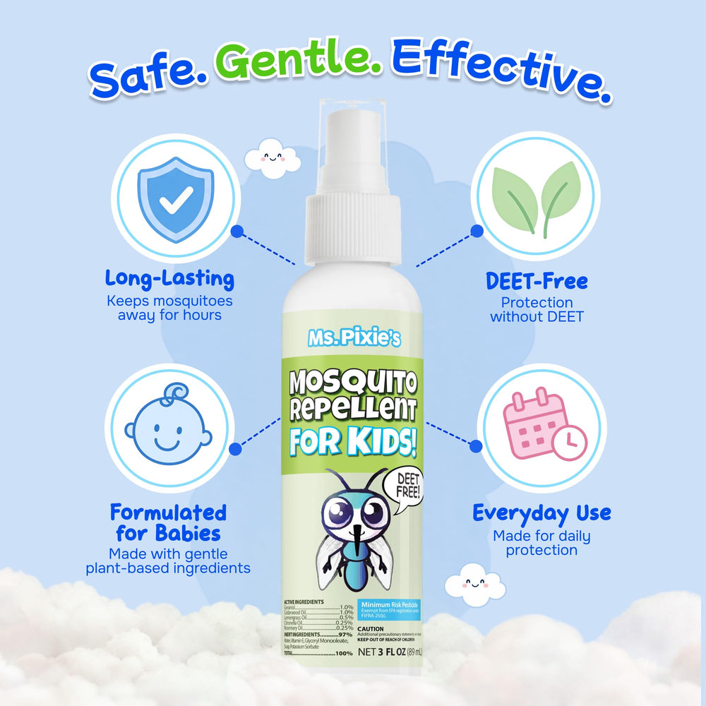 Ms. Pixie's Mosquito Repellent for Kids natural oils ingredients