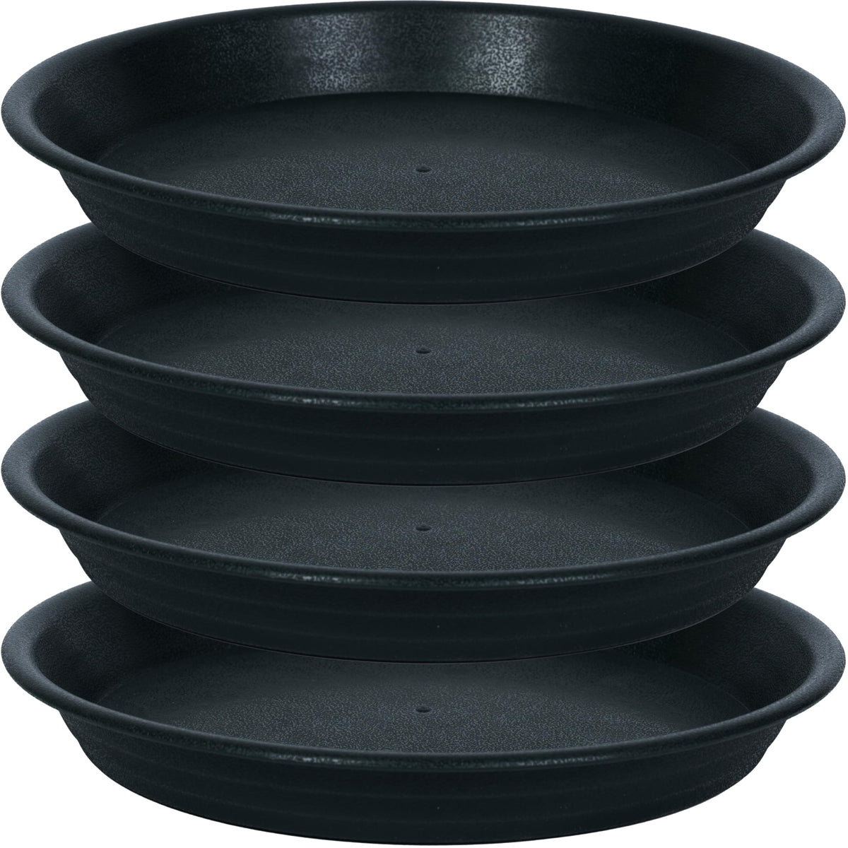 MSKIAUO 18-inch plant saucer drip tray front view, black