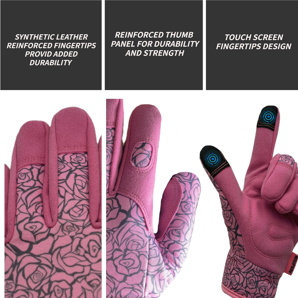 MSUPSAV Garden Gloves adjustable hook and loop closure
