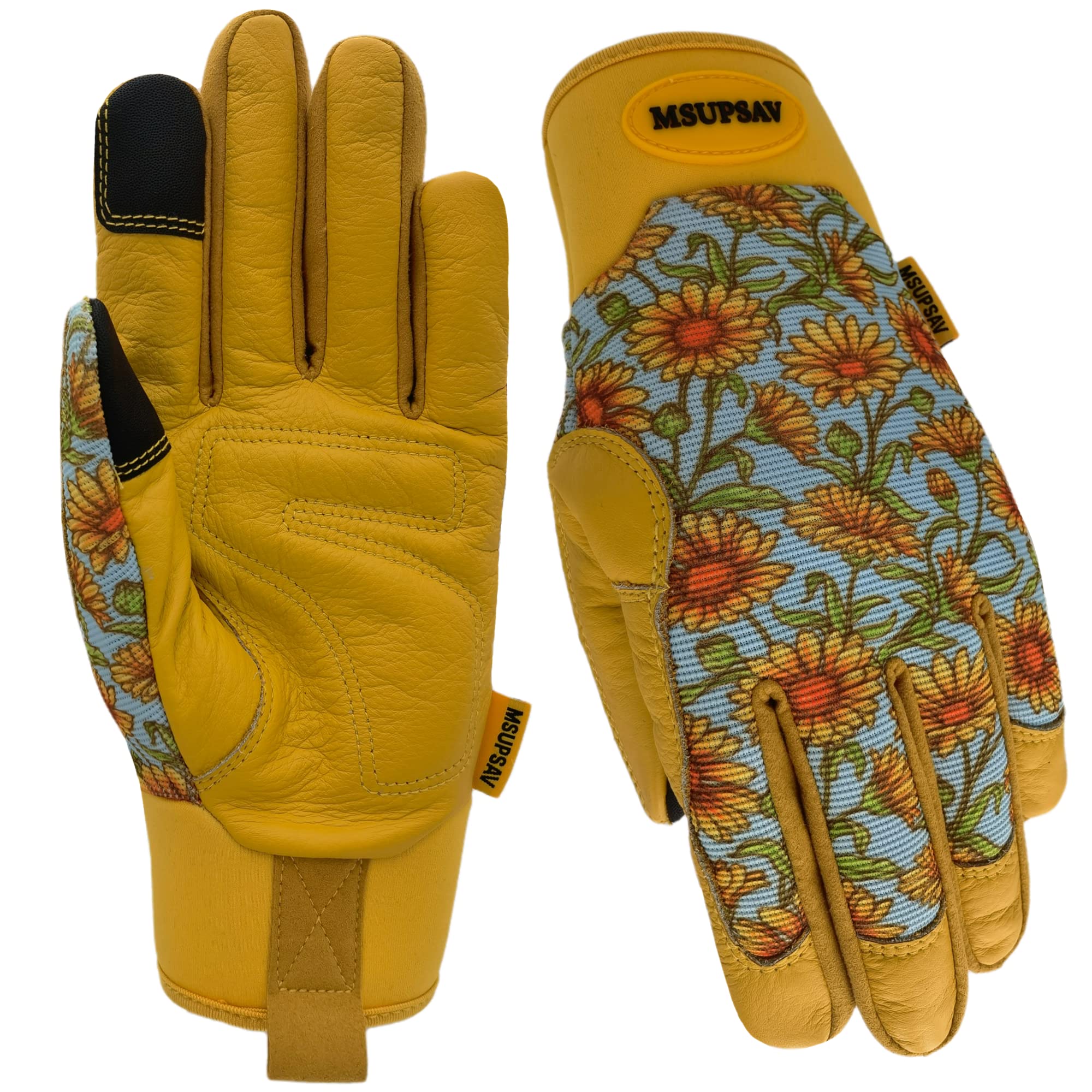 MSUPSAV Garden Gloves front view with Daisy design