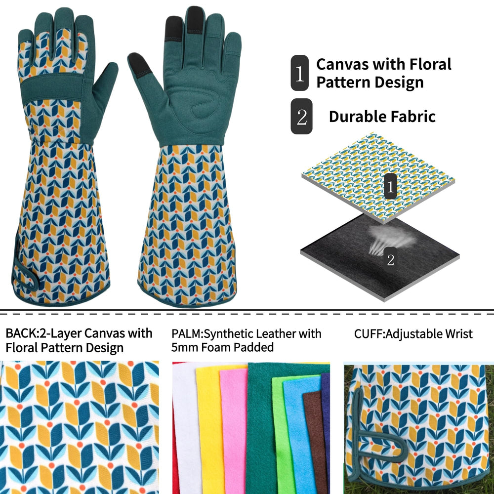 MSUPSAV Garden Gloves on a table with flowers