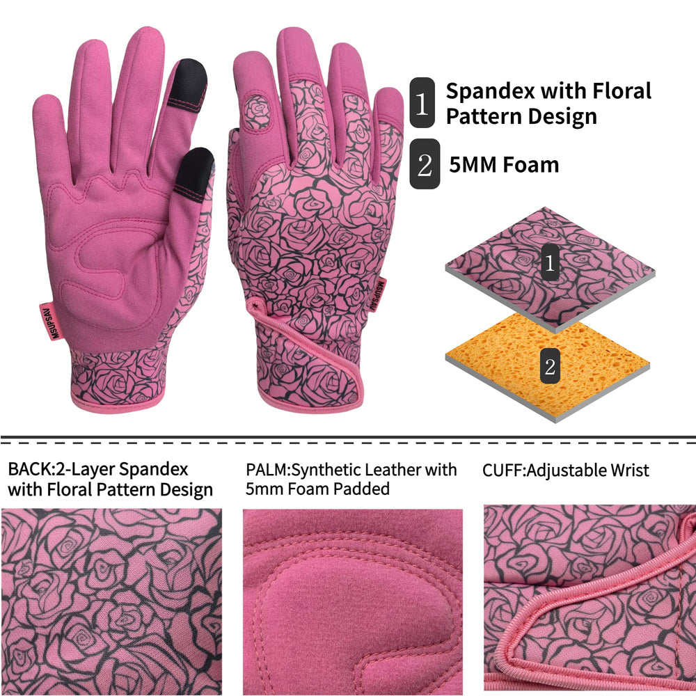 MSUPSAV Garden Gloves palm with foam padding