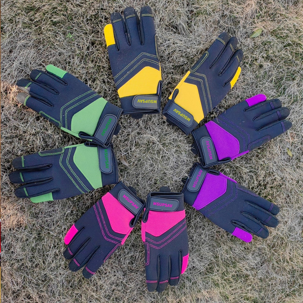 MSUPSAV Gardening Gloves back view highlighting material