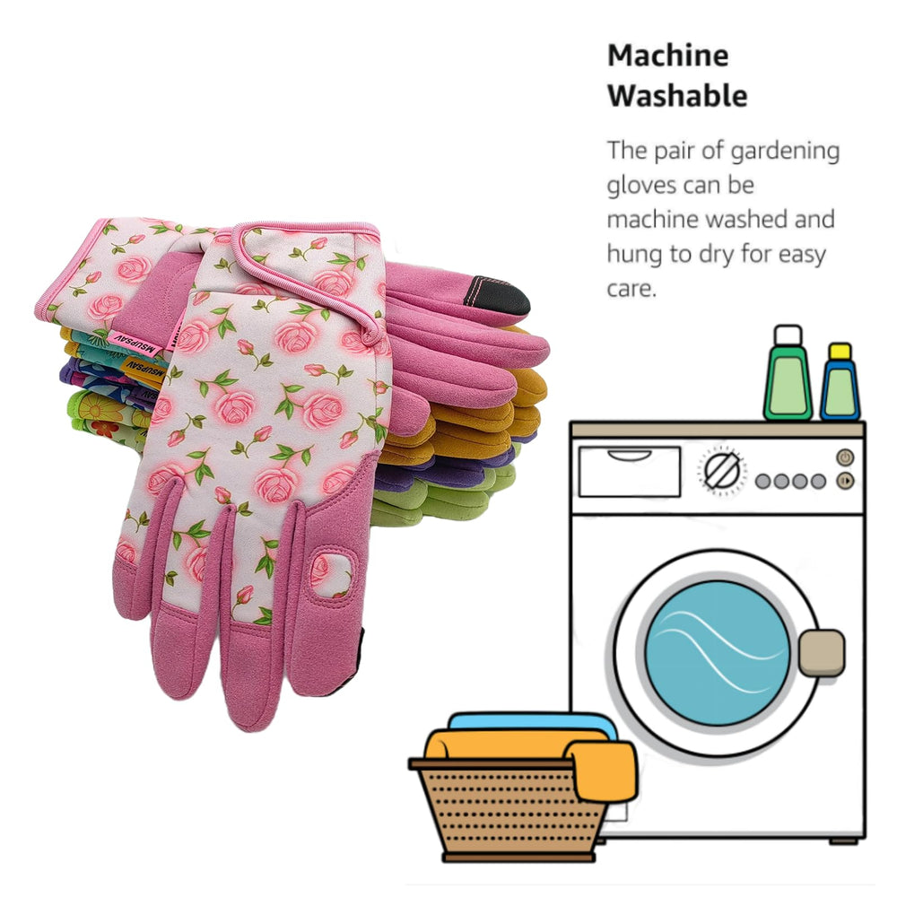 MSUPSAV Gardening Gloves displayed with gardening tools