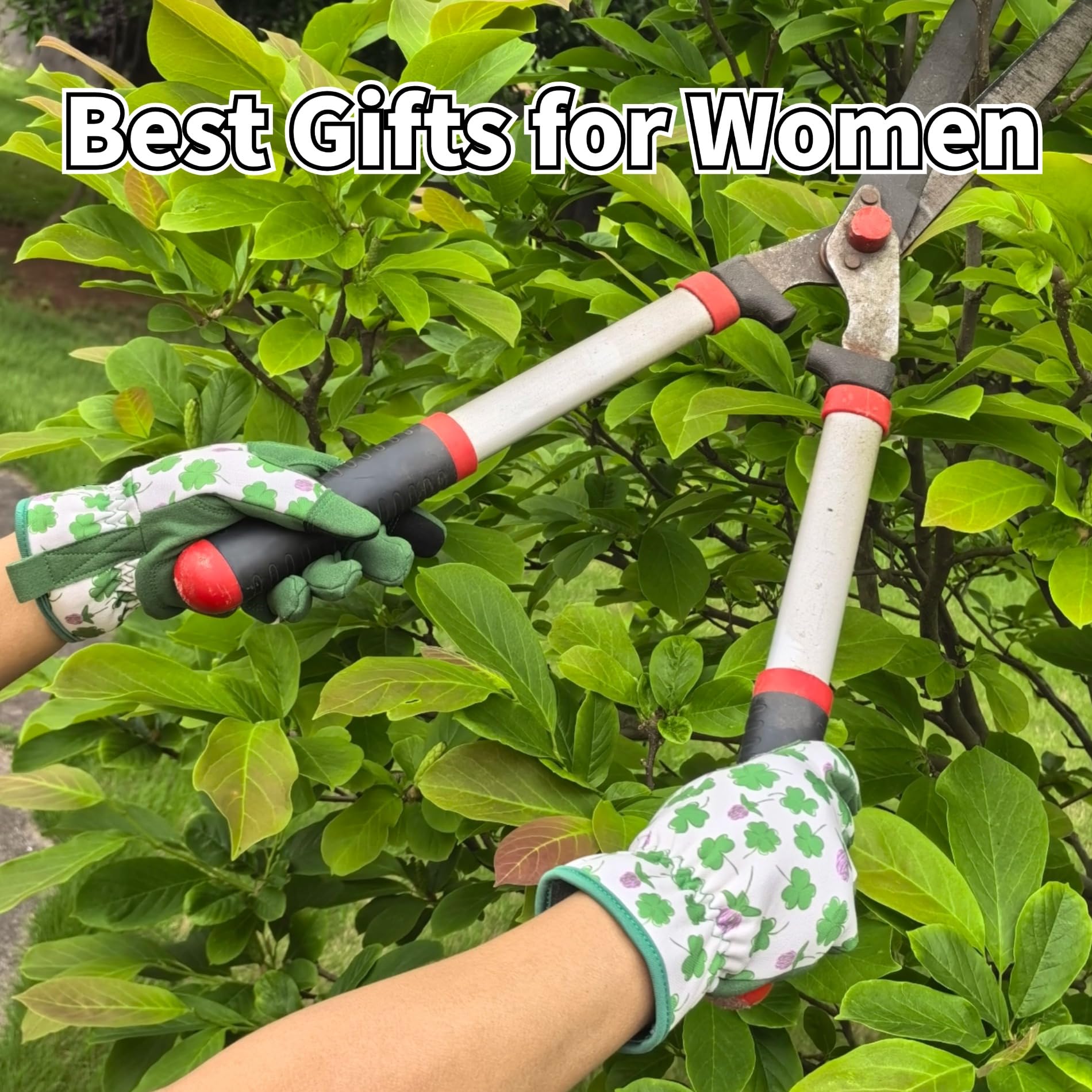 MSUPSAV gardening gloves displayed with gardening tools