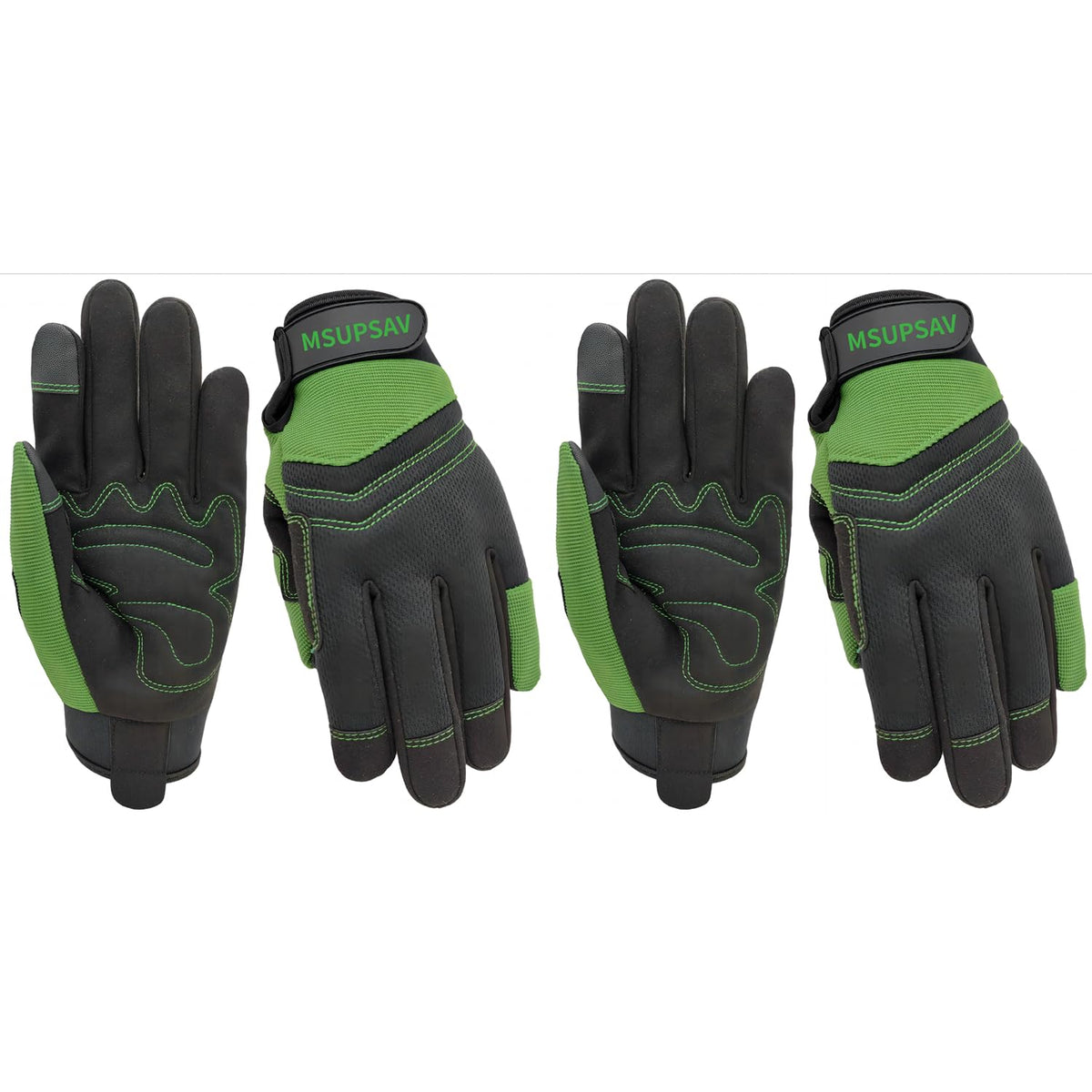 MSUPSAV Gardening Gloves front view, green, small size