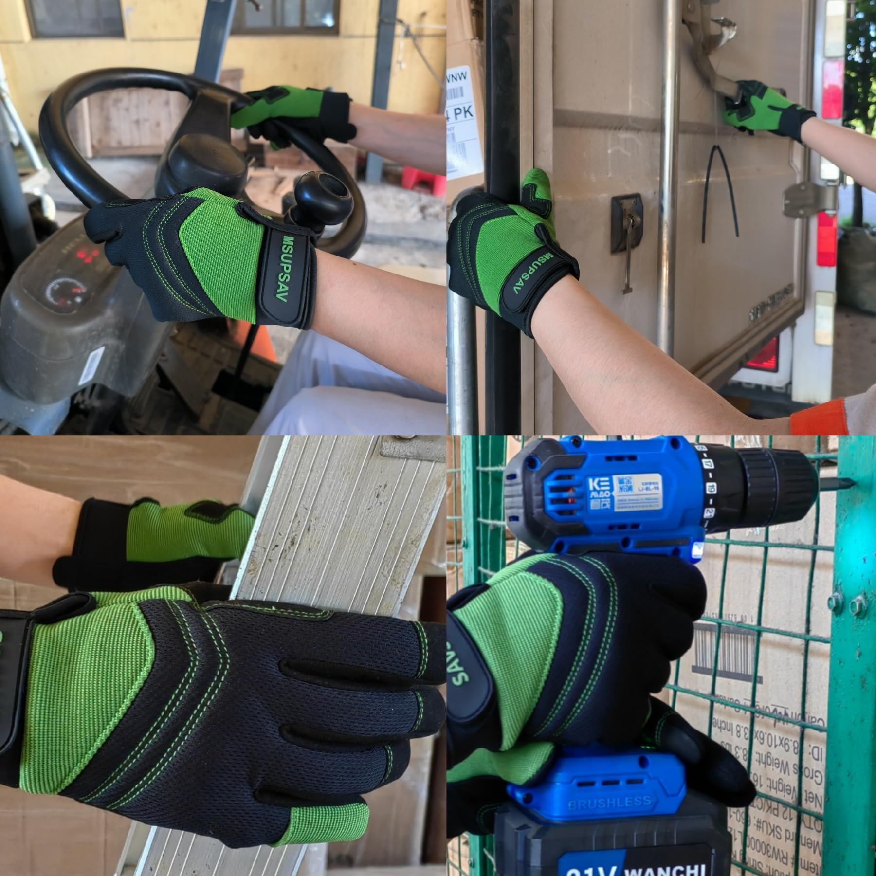 MSUPSAV Gardening Gloves green color close-up