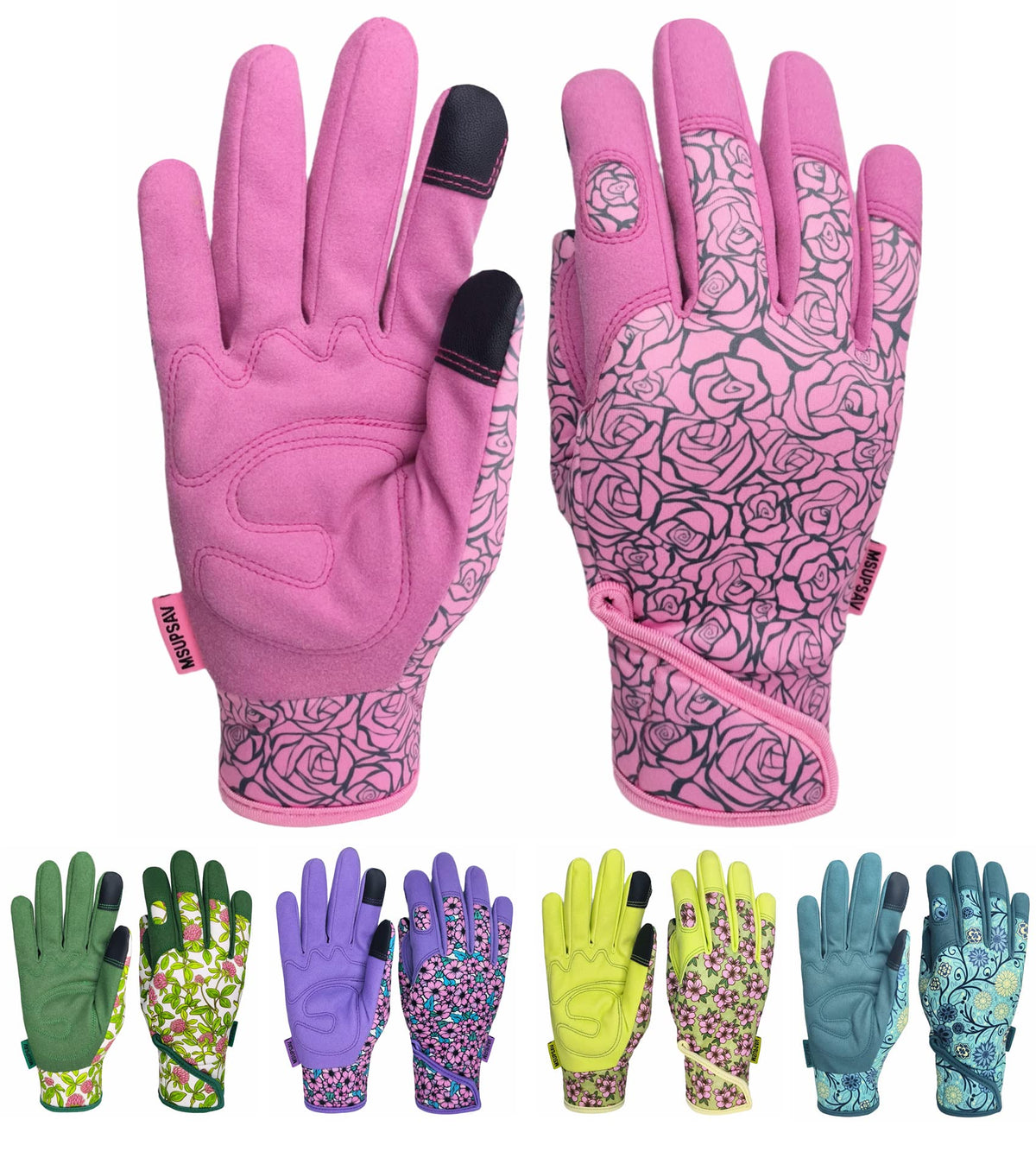 MSUPSAV Gardening Gloves in pink, front view