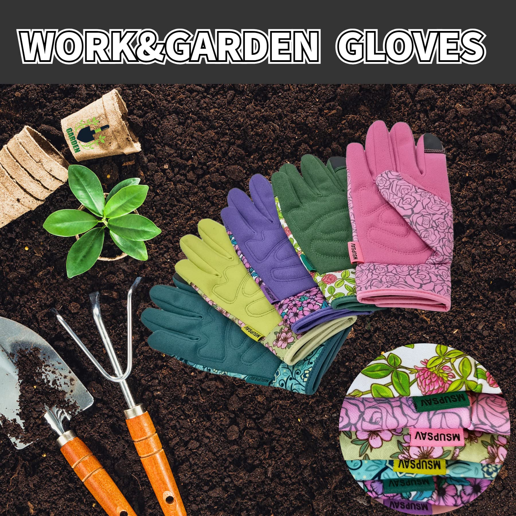 MSUPSAV Gardening Gloves in use for pruning plants