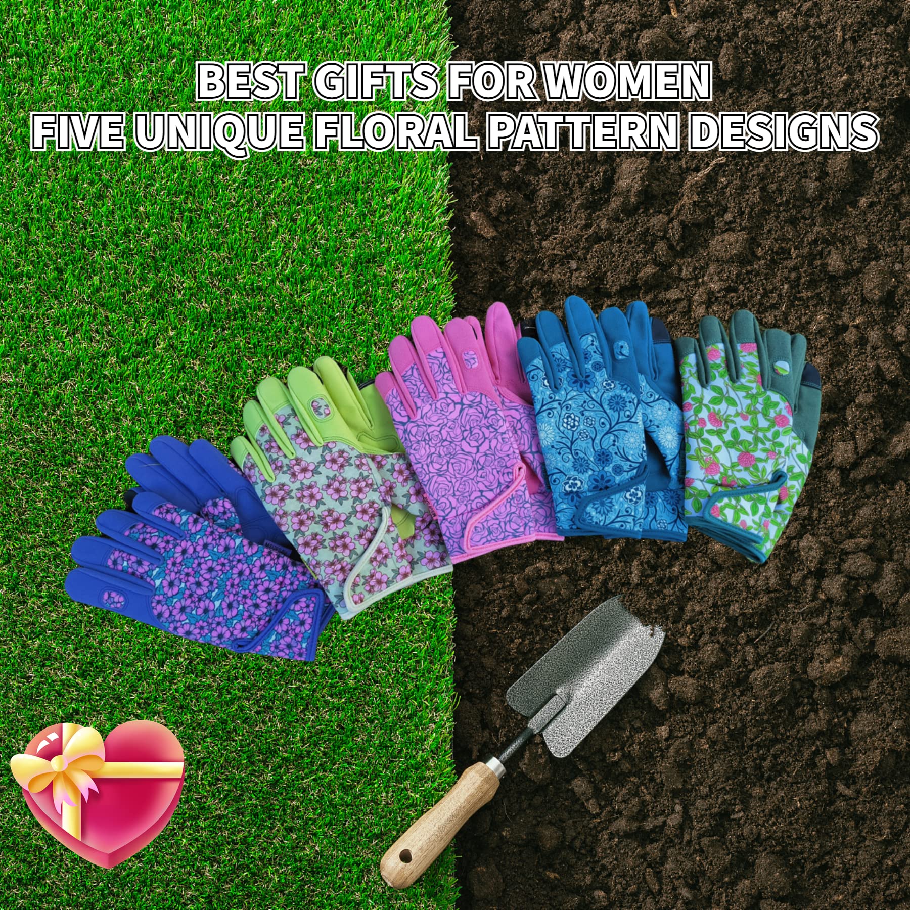 MSUPSAV Gardening Gloves Large Chartreuse with touchscreen feature