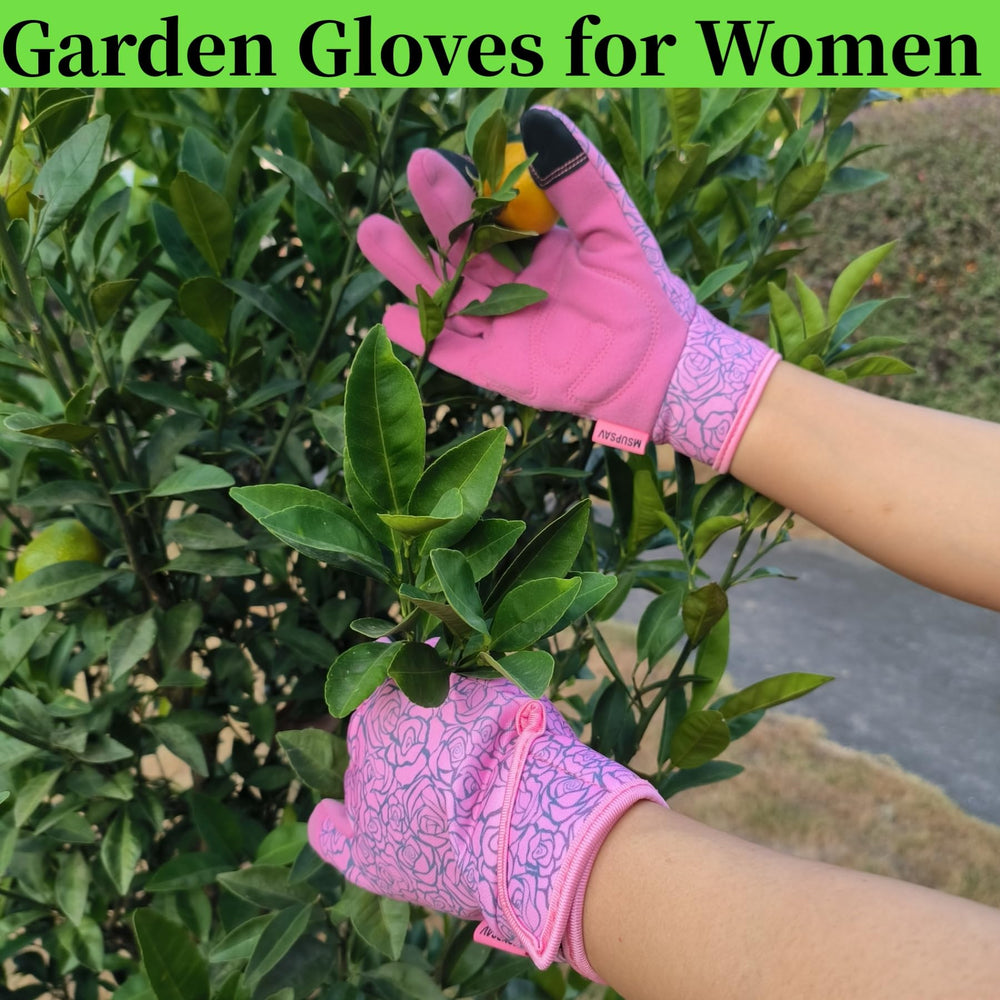 MSUPSAV Gardening Gloves pink palm view