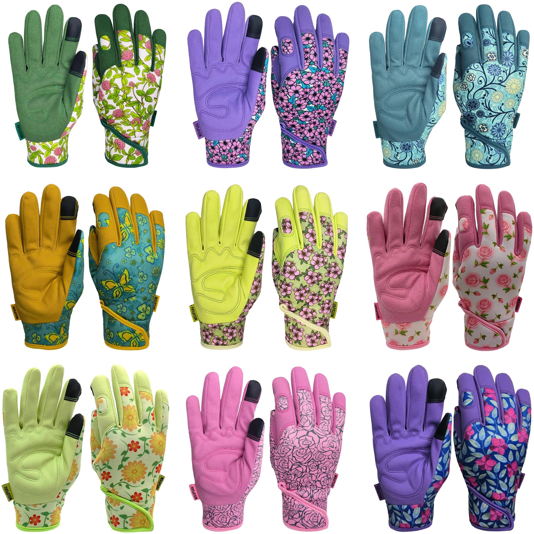 MSUPSAV Gardening Gloves purple back view