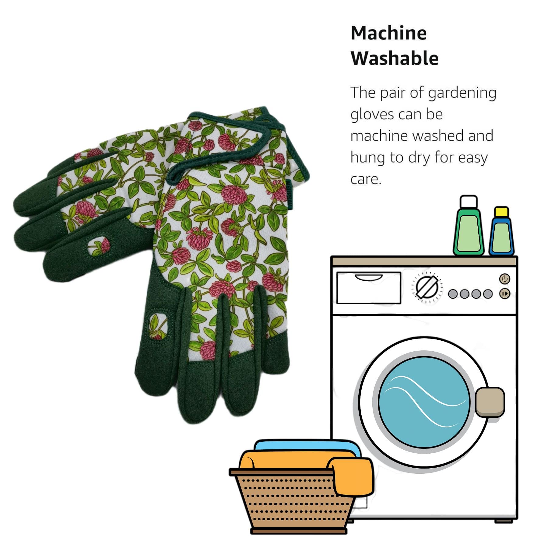 MSUPSAV Gardening Gloves with adjustable hook and loop strap