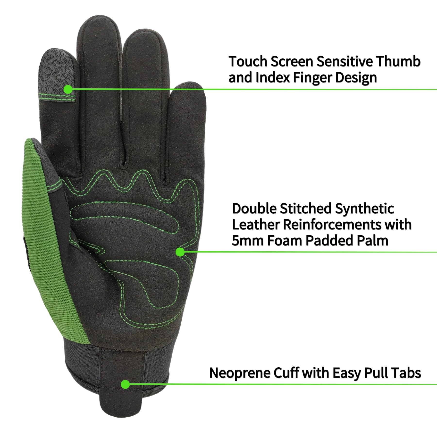 MSUPSAV Gardening Gloves with touchscreen capability for smartphone use