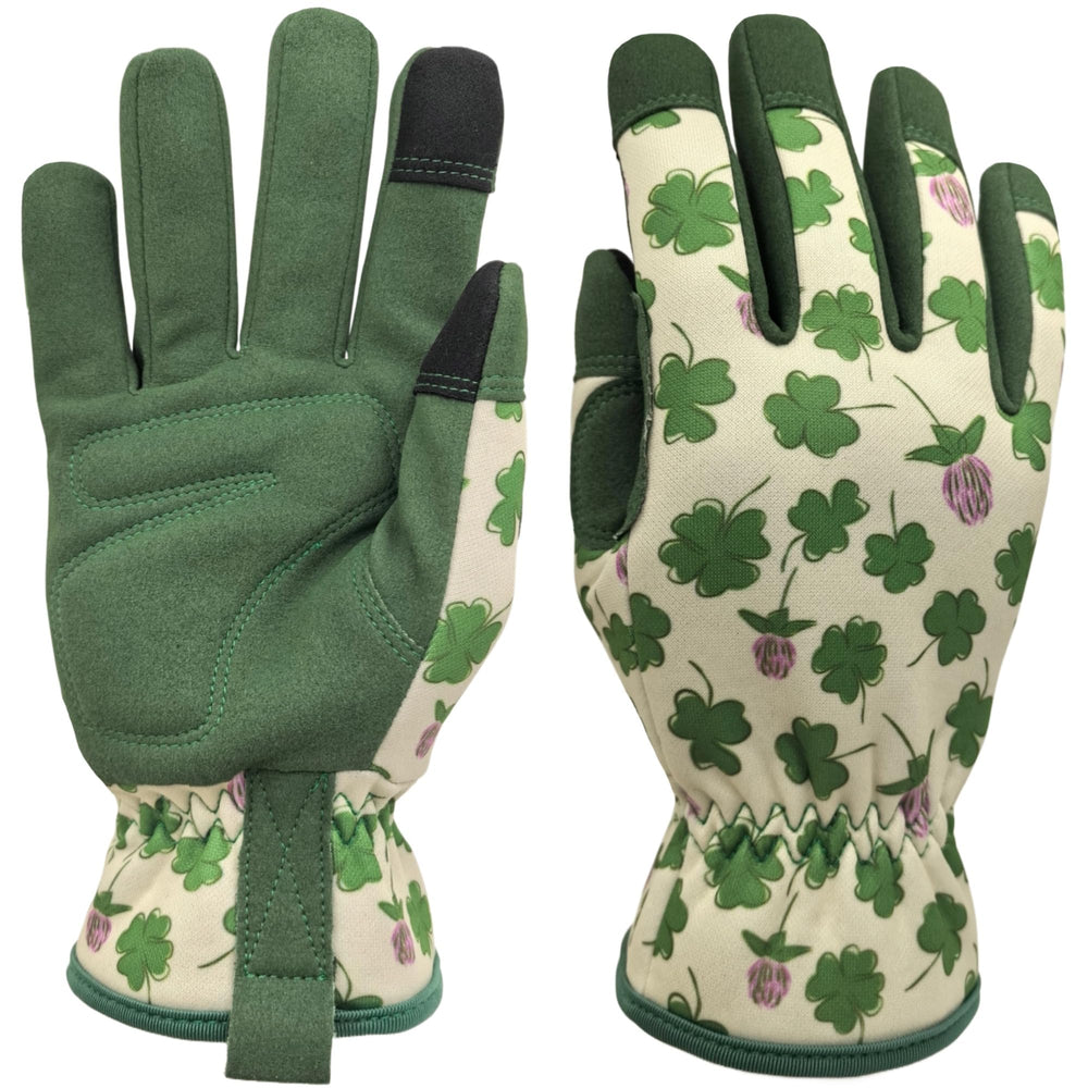 MSUPSAV Gardening Gloves Women green floral design front view