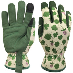 MSUPSAV Gardening Gloves Women green floral design front view