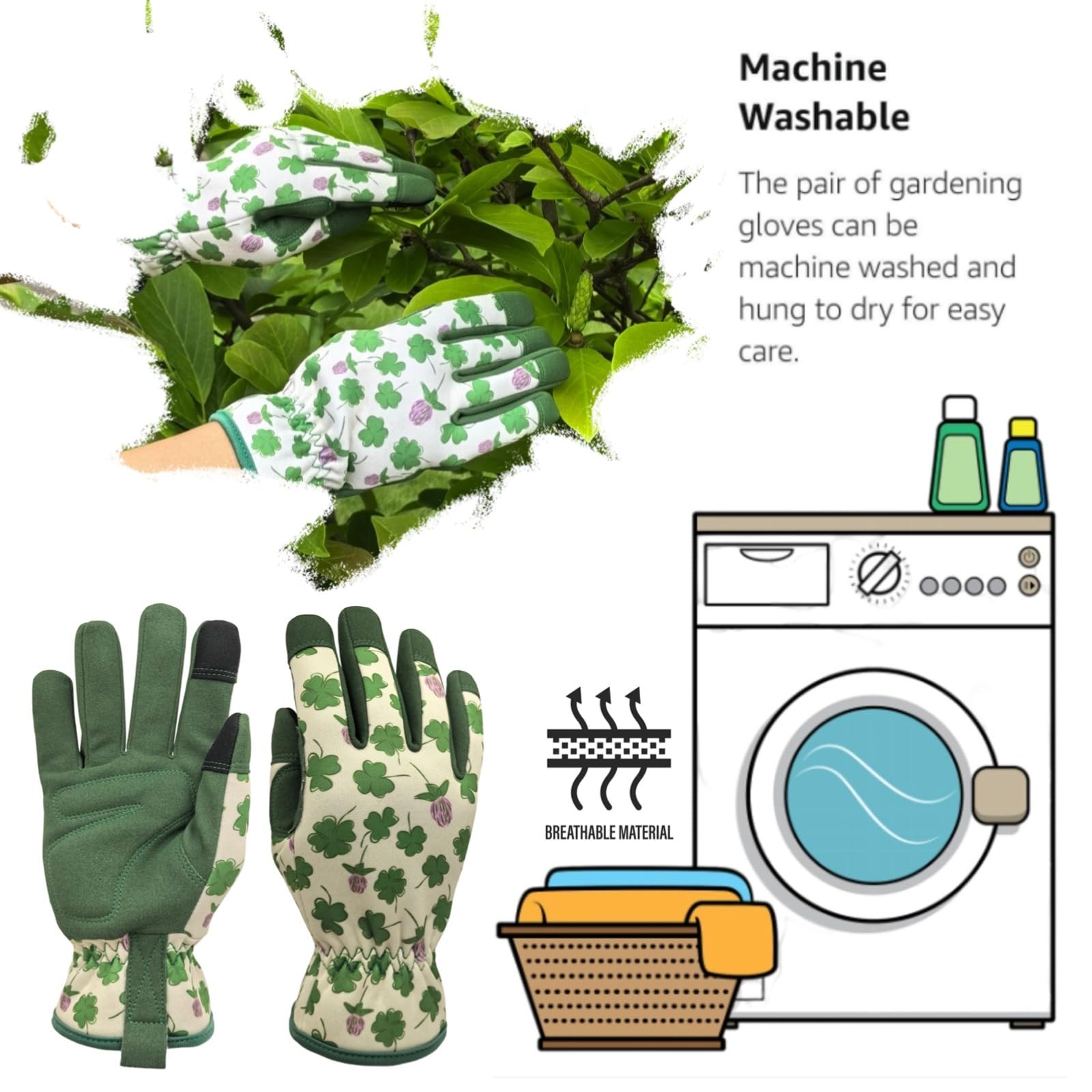 MSUPSAV medium gardening gloves with touchscreen capabilities