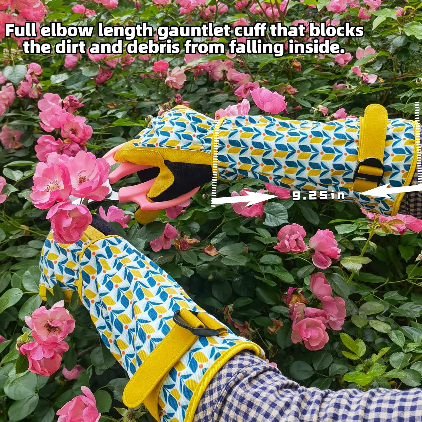 MSUPSAV Men's Garden Gloves X-Large Tuilp cuff details