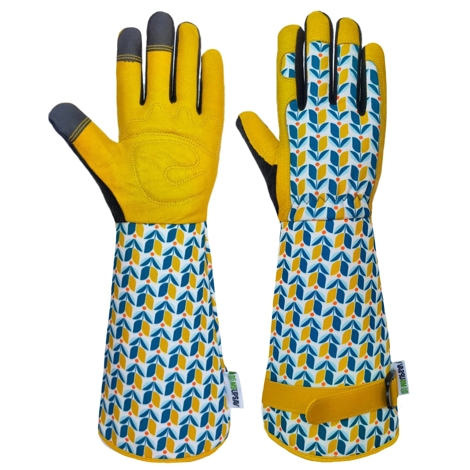 MSUPSAV Men's Garden Gloves X-Large Tuilp front view