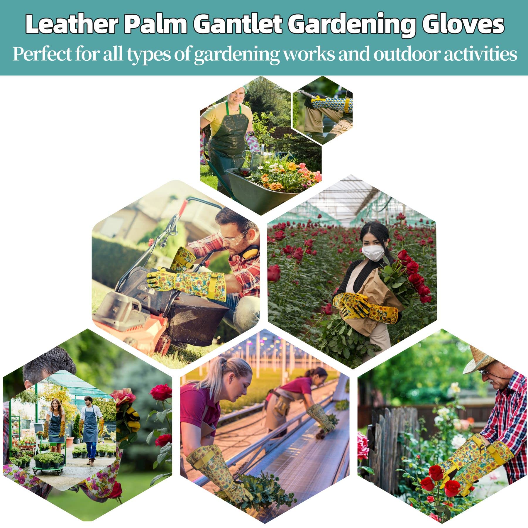 MSUPSAV Men's Garden Gloves X-Large Tuilp in use gardening