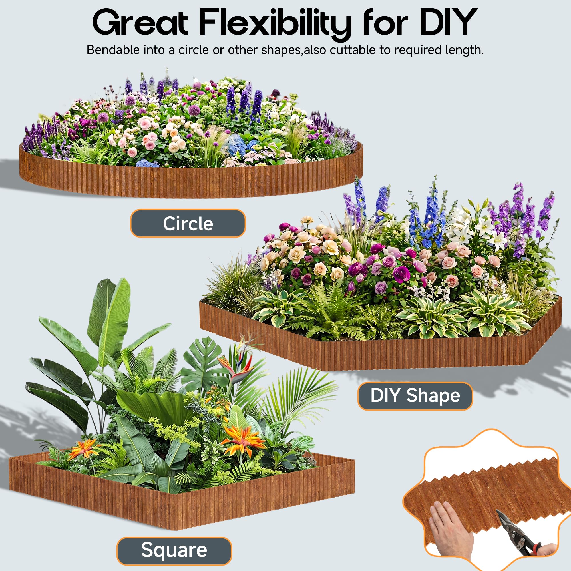 MTART Corrugated Metal Edging displayed outdoors
