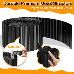 MTART Corrugated Metal Garden Edging side view with hemmed edges