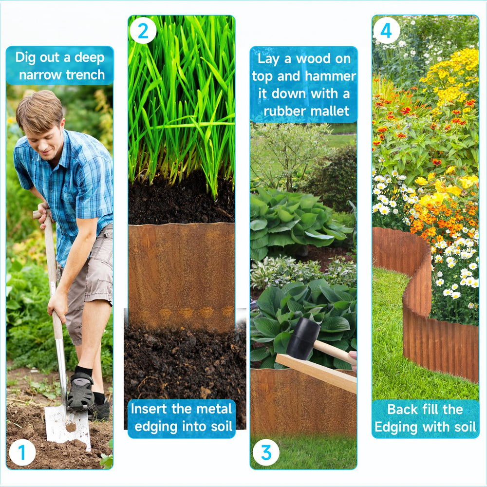 MTART garden edging installed in a flower bed