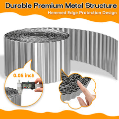 MTART Metal Garden Edging 6"×40Ft showing corrugated design