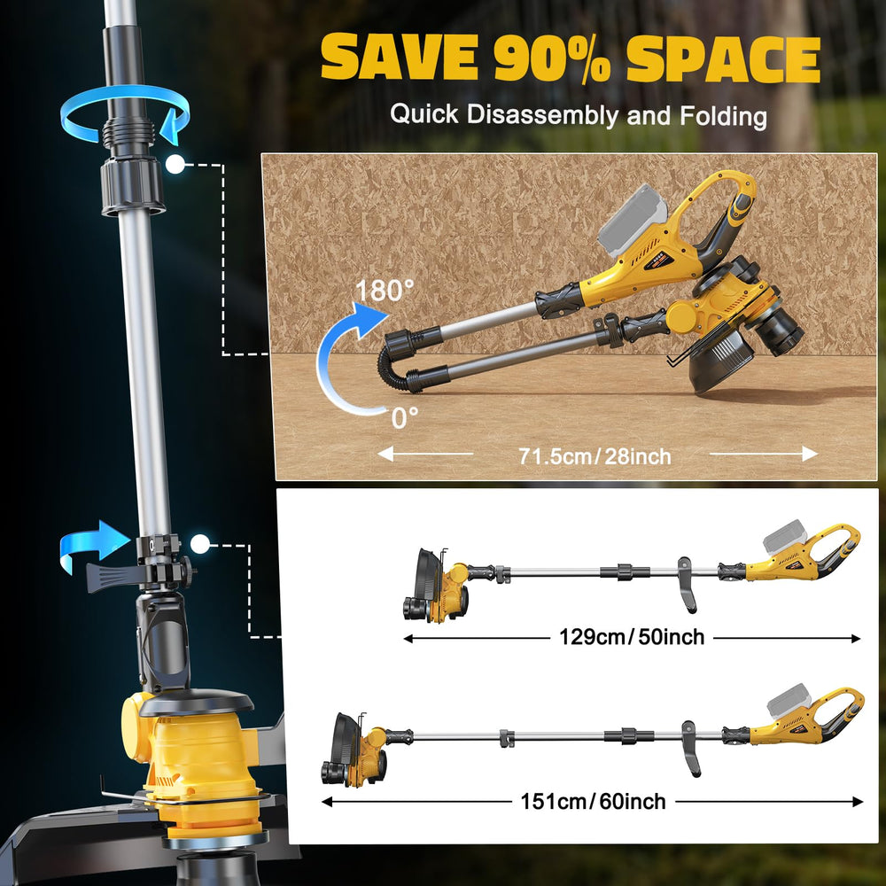 MtiolHig Cordless String Trimmer adjustable handle
