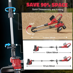 MtiolHig Cordless String Trimmer adjustable handle and guard