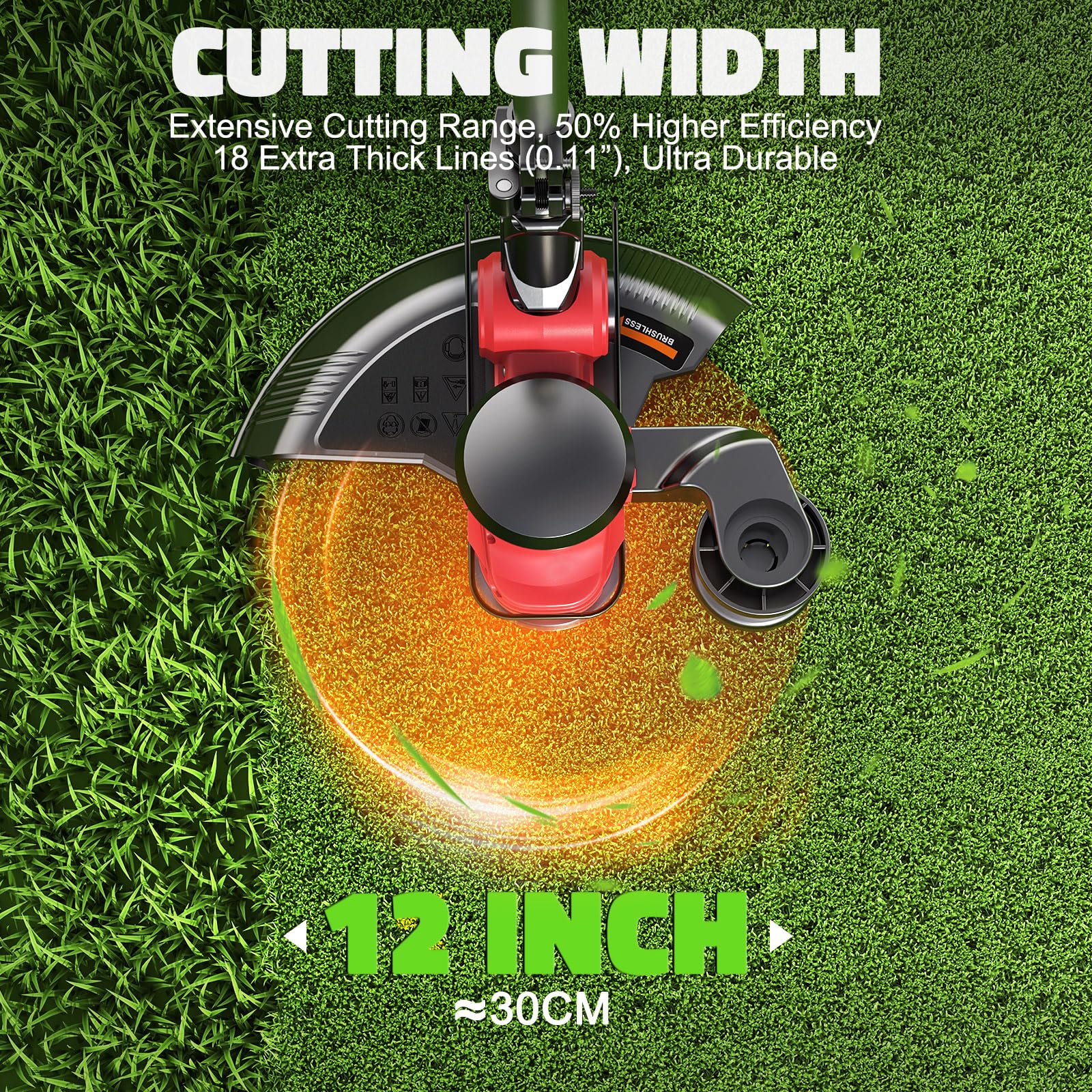 MtiolHig Cordless String Trimmer in use on lawn edges