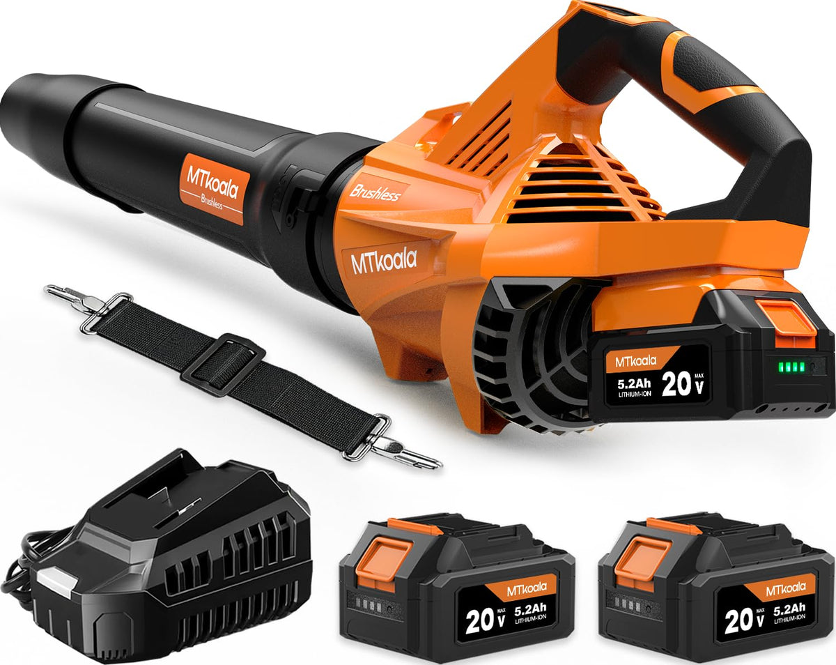 MTKOALA cordless leaf blower front view in orange