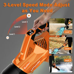 MTKOALA cordless leaf blower in action clearing leaves