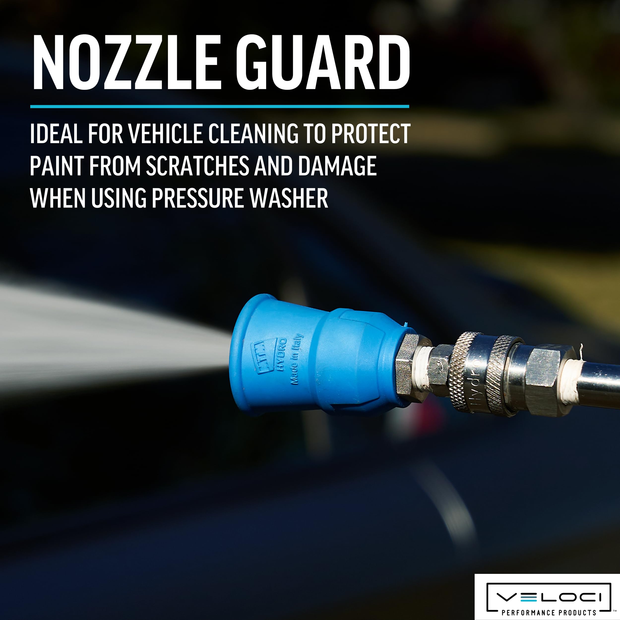MTM Hydro Acqualine Nozzle Tip close-up on stainless steel QC plug